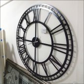 Çap 120 lik cm En Büyük Ebat Ferforje Görünümlü Dev Duvar Saati thumbnail 4