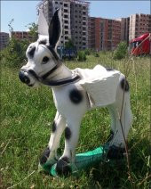 Semerli Heybeli Saksılı Eşşek Merkeb İç Dış Mekan 50cm Heykeli - 1