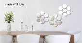 Altıköşe Altıgen Geometrik Hexagon 4 mm Cam 18x16 Duvar Boy Aynası - 9