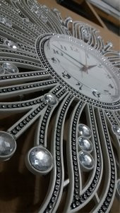 Fas Osmanlı Çiçek Motif Desenli Akrilik Çok Taşlı Duvar Saati - 2