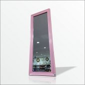 110cm Pudra Pembe Çerçeveli Salon Antre Banyo Duvar Boy Aynası - 1