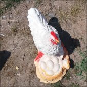 Yumurtalı Tavuk İç ve Dış Mekan 35cm Ev Bahçe Köşe Masa Heykeli - 2