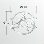 60x52cm Ateist Ateizm Temalı Logo Simge İkon Tattoo Duvar Aynası - 2