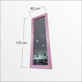110cm Pudra Pembe Çerçeveli Salon Antre Banyo Duvar Boy Aynası - 3