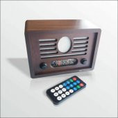 Retro Vintage Antika Görünümlü Ahşap Dekoratif Kahve Klasik Radyo - 1
