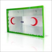 Sürgülü Camlı Kapaklı Steril İlkyardım Sağlık Ecza Kutusu Dolabı - 1