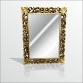 Altın Yaldız Varak Rustik İşlemeli Boy Banyo Duvar Salon Aynası - 1