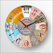 Renkli Ters Çalışan Aynadan Okunan 35cm Bombe Camlı Duvar Saati thumbnail 1