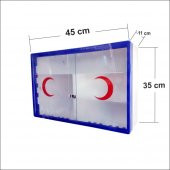 Sürgülü Camlı Kapaklı Steril İlkyardım Sağlık Ecza Kutusu Dolabı - 2