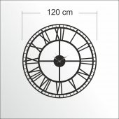 Çap 120 lik cm En Büyük Ebat Ferforje Görünümlü Dev Duvar Saati thumbnail 9