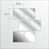 50x65cm Geometrik Parçalı Kare Cam Boy Banyo Duvar Lavabo Aynası - 4