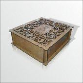 Kahverengi Ahşap Mistik İşlemeli Kapaklı Poşet Çay Kahve Kutusu - 2