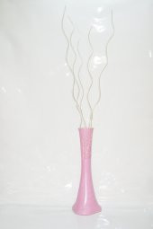 Uzun 5 Adet 160 cm Krem Dallı 60 cm Pudra Pembe Köşe Vazosu - 1