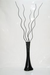 60 cm Desenli Siyah Vazo 5 Adet Siyah Dal - 1