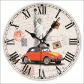 Özgürlük Heykeli Vosvos Romen Rakamlı Mdf Salon Mutfak DuvarSaati - 1