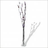 5 Adet Mor Çiçek 80 cm Fil Ayağı Cam Vazo thumbnail 1