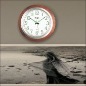 Ahşap Görünümlü Okunaklı Fosforlu Duvar Saati 35cm thumbnail 3