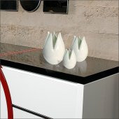 Seramik Krem Laleler Biblo Seti 15cm , 13cm, 9cm - 1