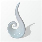 Seramik Krem Büyük Sol Anahtarı ve Salyangoz Biblo thumbnail 1