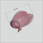 Seramik Pembe Kuğu Tabak Biblo 35 cm Boy 10 cm Derinlik - 2
