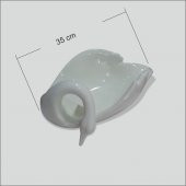 Seramik Krem Kuğu Tabak Biblo thumbnail 2