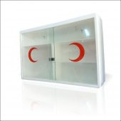 Sürgülü Camlı Kapaklı Steril İlkyardım Sağlık Ecza Kutusu Dolabı - 1