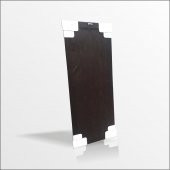 Uzun 40x100 cm Siyah Çerçeveli Gümüş Yaldız Varaklı Cam Boy Aynası thumbnail 2