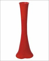 Uzun 40 cm Kırmızı Cam Fil Ayağı Dengeli Düz Vazo - 1