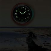 Ahşap Görünümlü Okunaklı Fosforlu Duvar Saati 35cm thumbnail 1