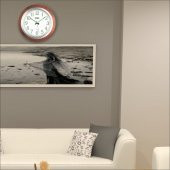 Ahşap Görünümlü Okunaklı Fosforlu Duvar Saati 35cm thumbnail 2