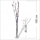 5 Adet Mor Çiçek 80 cm Fil Ayağı Cam Vazo thumbnail 2