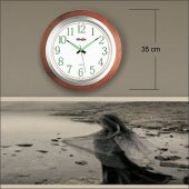 Ahşap Görünümlü Okunaklı Fosforlu Duvar Saati 35cm thumbnail 5