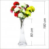 80 cm Cam Vazo 5 Renk Yıkanabilir Çiçek thumbnail 2