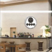 60cm Krom Metal 5 Ülke Saatini Ayrı Ayrı Gösteren Dünya Saati - 2