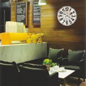 Kalın Rakamlı Okunaklı Ofis İşyeri Ev Bombe Camlı Duvar Saati thumbnail 2