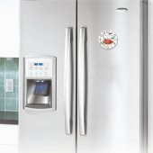 Çiçekli Bombe Camlı Mıknatıslı Buzdolabı Saati thumbnail 2