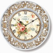 Family Ev Okul İşyeri Resepsiyon İşlemeli Çerçeve Duvar Saati - 1