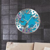 Kelebek Desenli Alüminyum Kalın Kadran Duvar Saati thumbnail 3