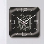 Allah (c.c) Lafsı Taş İşlemeli Ofis Mutfak Salon Duvar Saati thumbnail 3