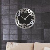 Siyah Alüminyum Kalın Kadran Okunaklı Büyük Ofis Duvar Saati thumbnail 1