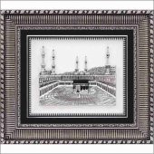 Siyah Gümüş Yaldız Kabe Tablo - 1