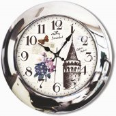 Residence Metal Krom İstanbul Duvar Saati thumbnail 1