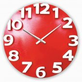 Kırmızı Kabartma Rakamlı Ofis Salon İşyeri Otel Odası Duvar Saati thumbnail 1