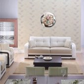 Çiçekler Metal Krom Ofis Salon İş yeri Duvar Saati - 2