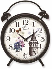 Nostaljik Galata İstanbul Manzaralı Ayaklı Masa ve Duvar Saati thumbnail 1