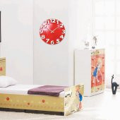 Kırmızı Kabartma Rakamlı Ofis Salon İşyeri Otel Odası Duvar Saati thumbnail 2