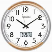 Toplantı Odası Termometreli Tarih Gün Ay Yıl Gösteren Duvar Saati - 1