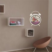 Çiçek Desenli Retro Çalar Saat Görünümlü Masa ve Duvar Saati thumbnail 3