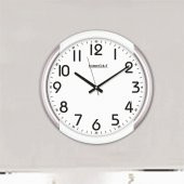 Gümüş Renk Çerçeve Ofis İşyeri Otel Resepsiyon Duvar Saati thumbnail 3