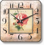 Eskitme Desenli Gül İşyeri Ev Ofis Mutfak Duvar Saati thumbnail 1